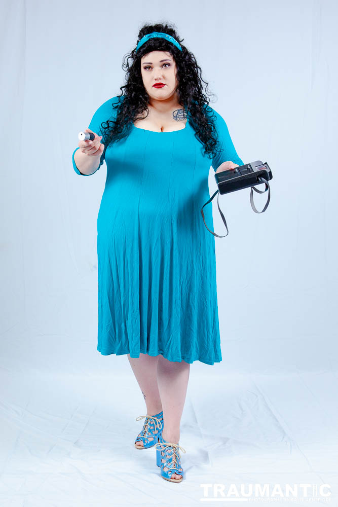 Dorian cosplaying as Deanna Troi from Star trek TNG.